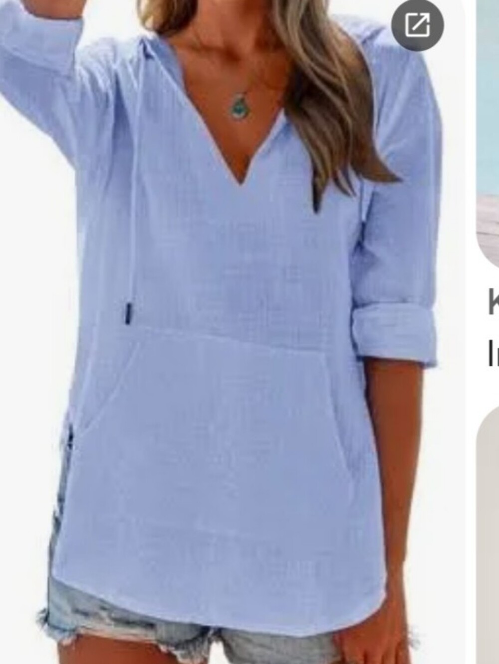 Pure Jill XL Baby Blue Girls Top Hoodie Swim Cover
